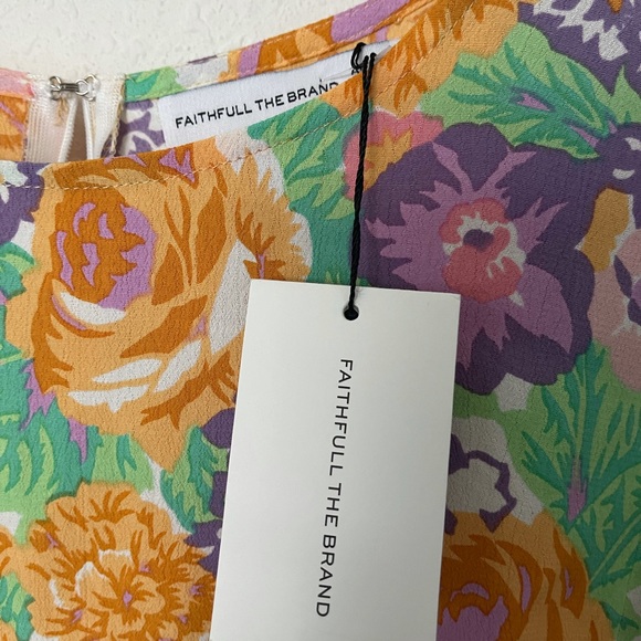 NWT Faithfull The Brand Daphne Ade Floral Print Dress US 2 Size XS - M2 - Picture 3 of 6